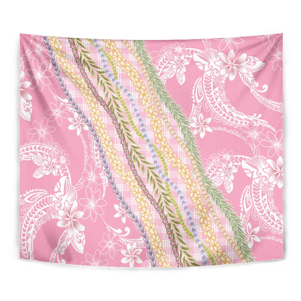 Pink Palaka Hawaii Leis Tapestry Hawaiian-plaid Elegant Tropical Vibes LT14 - Polynesian Pride