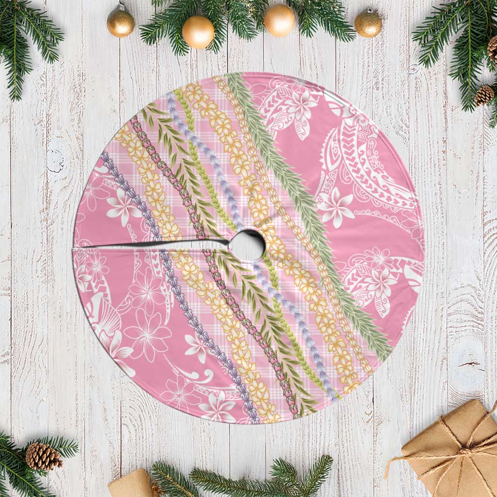 Pink Palaka Hawaii Leis Tree Skirt Hawaiian-plaid Elegant Tropical Vibes LT14 Casual Pink - Polynesian Pride