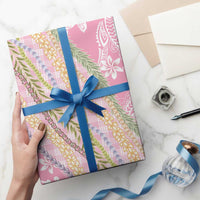Pink Palaka Hawaii Leis Wrapping Paper Hawaiian-plaid Elegant Tropical Vibes LT14 - Polynesian Pride