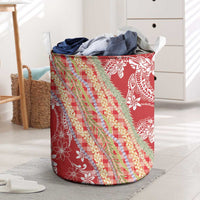 Red Palaka Hawaii Leis Laundry Basket Hawaiian-plaid Elegant Tropical Vibes LT14 Red - Polynesian Pride