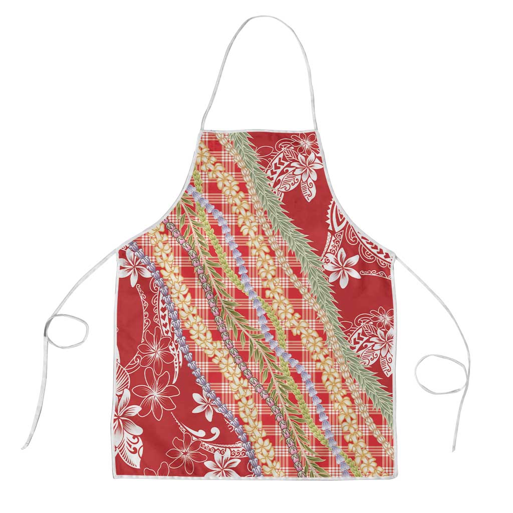 Red Palaka Hawaii Leis Apron Hawaiian-plaid Elegant Tropical Vibes LT14 Red - Polynesian Pride