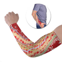 Red Palaka Hawaii Leis Arm Sleeves Hawaiian-plaid Elegant Tropical Vibes LT14 Set of 2 Red - Polynesian Pride