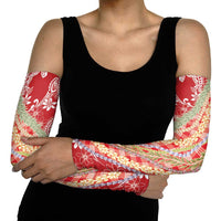 Red Palaka Hawaii Leis Arm Sleeves Hawaiian-plaid Elegant Tropical Vibes LT14 - Polynesian Pride