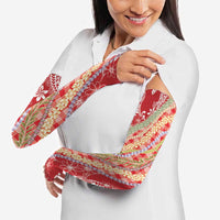 Red Palaka Hawaii Leis Arm Sleeves Hawaiian-plaid Elegant Tropical Vibes LT14 - Polynesian Pride