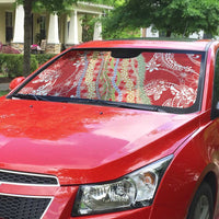 Red Palaka Hawaii Leis Auto Sun Shade Hawaiian-plaid Elegant Tropical Vibes LT14 - Polynesian Pride