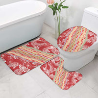 Red Palaka Hawaii Leis Bathroom Set Hawaiian-plaid Elegant Tropical Vibes LT14 - Polynesian Pride