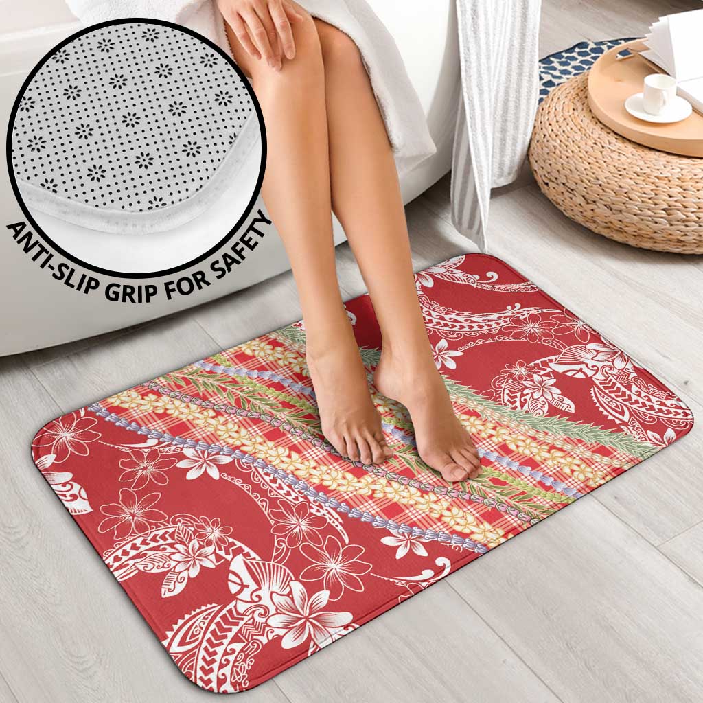 Red Palaka Hawaii Leis Bathroom Set Hawaiian-plaid Elegant Tropical Vibes LT14 - Polynesian Pride