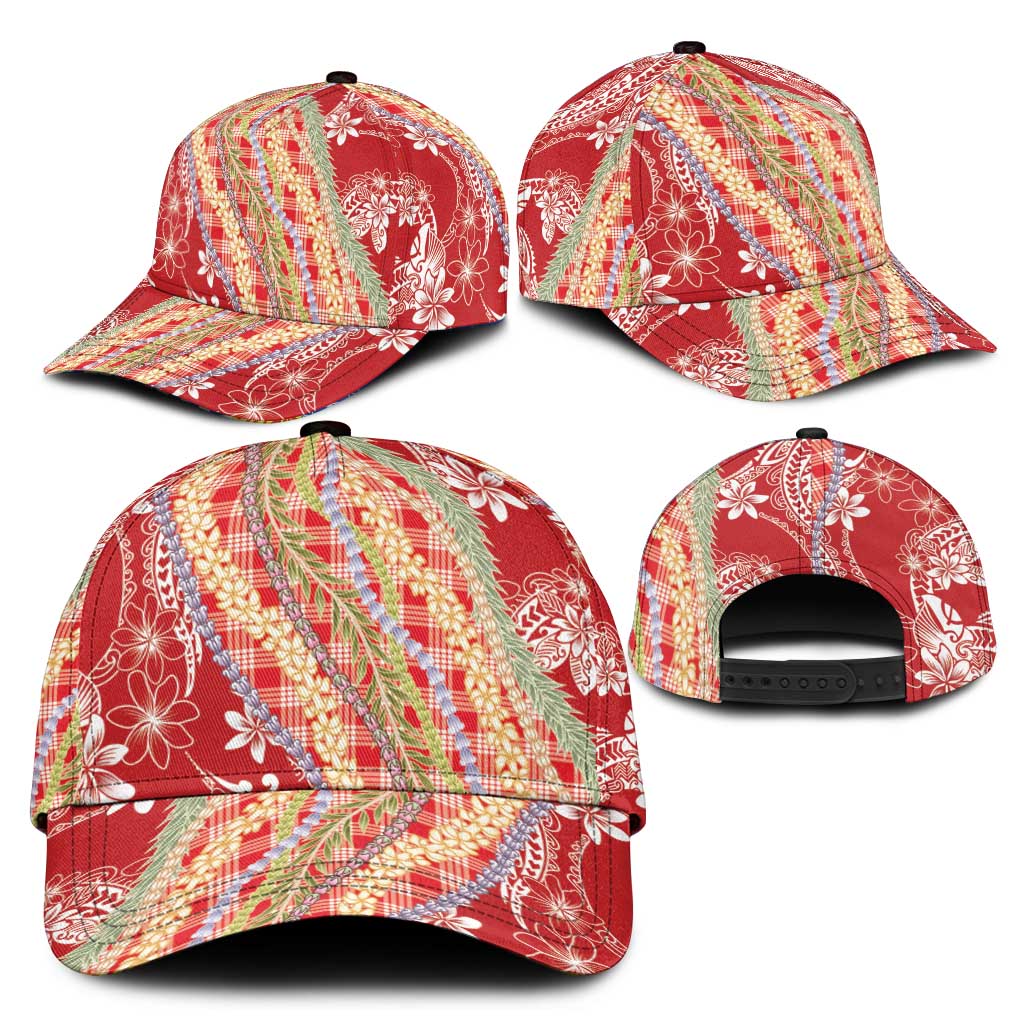 Red Palaka Hawaii Leis Classic Cap Hawaiian-plaid Elegant Tropical Vibes LT14 - Polynesian Pride