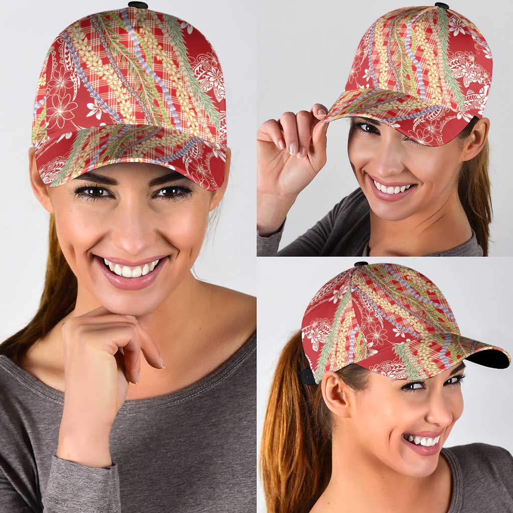 Red Palaka Hawaii Leis Classic Cap Hawaiian-plaid Elegant Tropical Vibes LT14 - Polynesian Pride