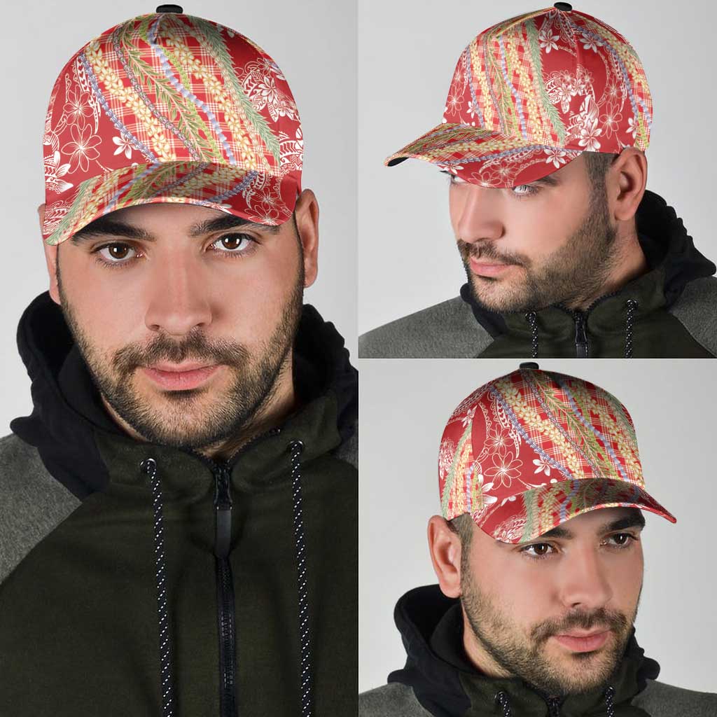 Red Palaka Hawaii Leis Classic Cap Hawaiian-plaid Elegant Tropical Vibes LT14 - Polynesian Pride