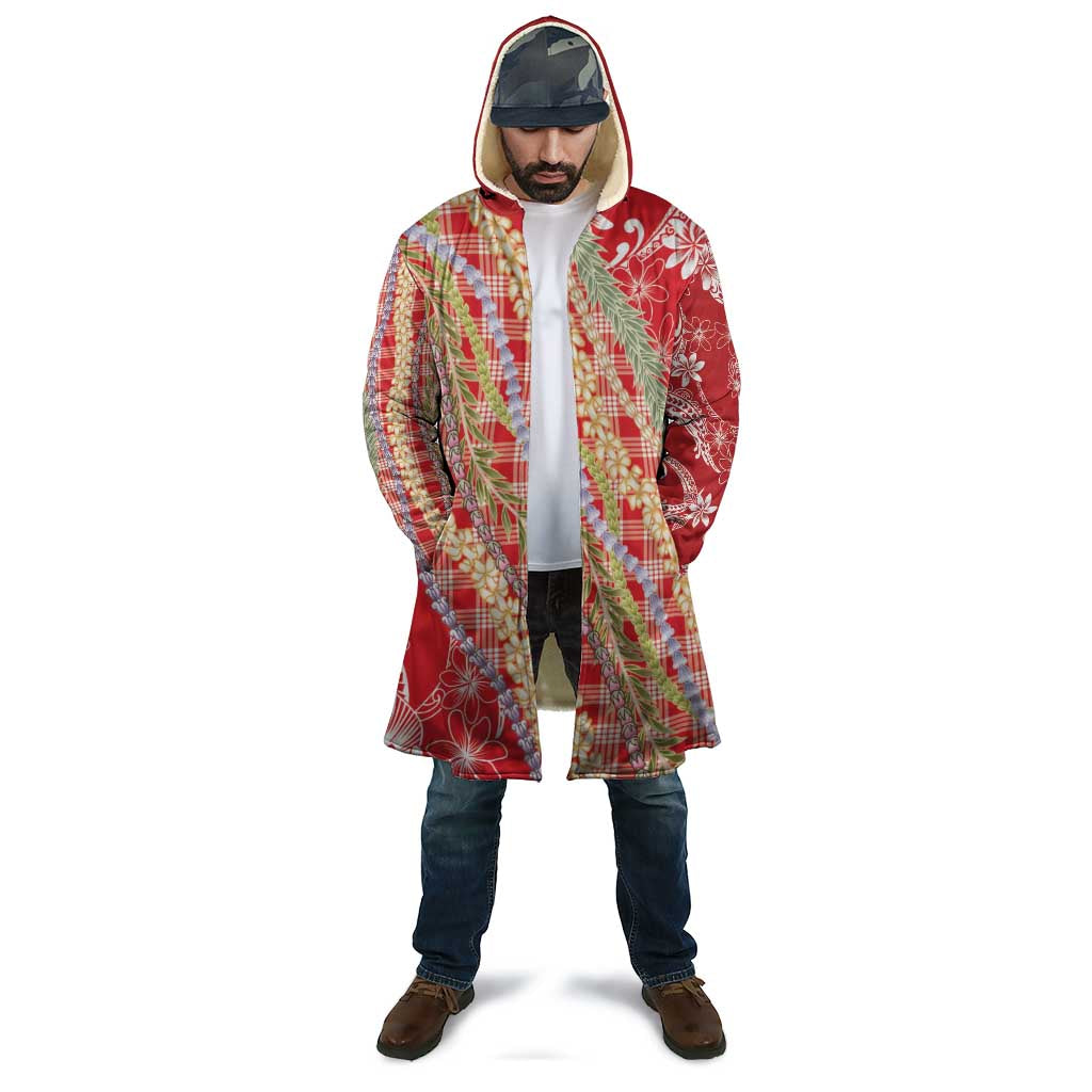 Red Palaka Hawaii Leis Cloak Hawaiian-plaid Elegant Tropical Vibes LT14 - Polynesian Pride
