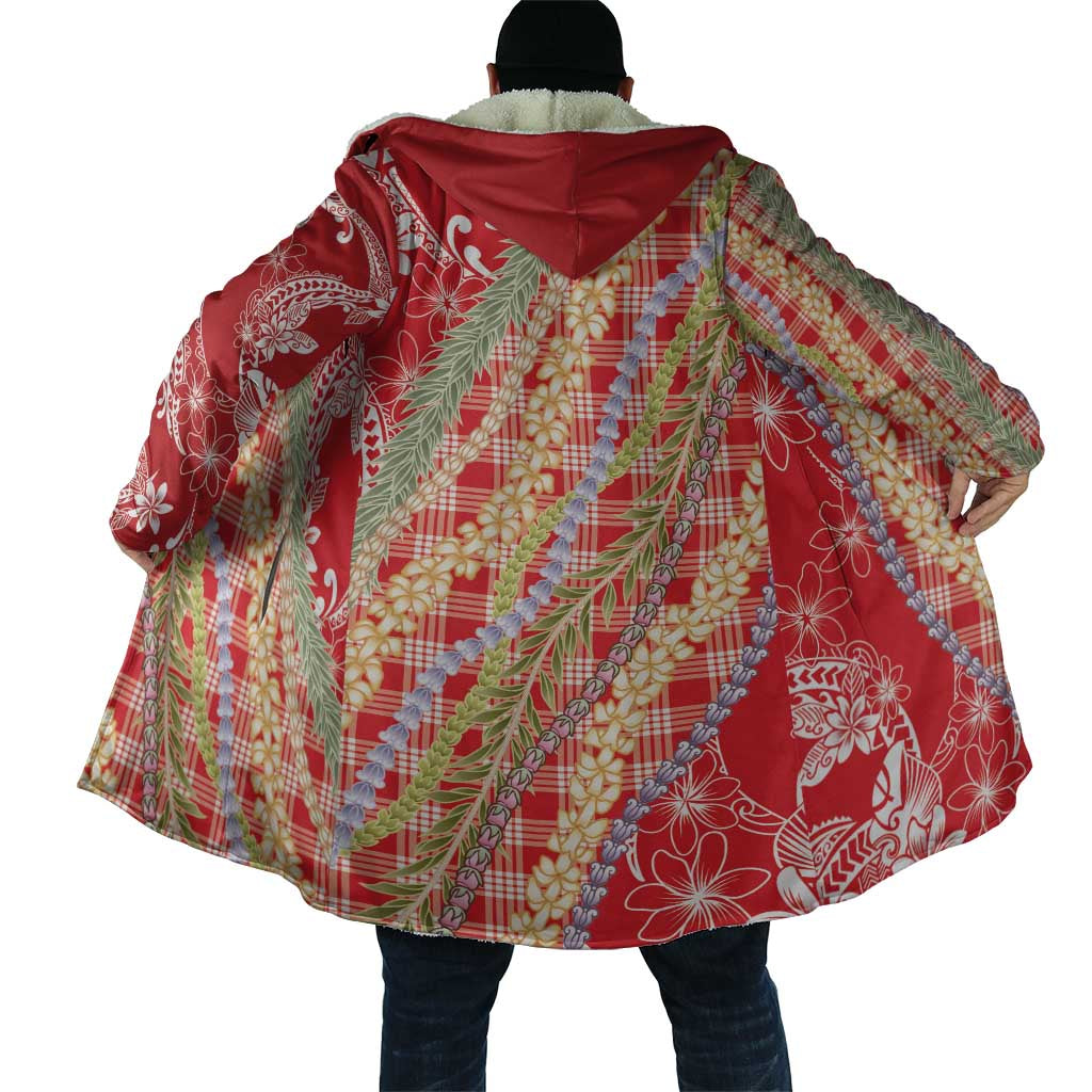 Red Palaka Hawaii Leis Cloak Hawaiian-plaid Elegant Tropical Vibes LT14 - Polynesian Pride