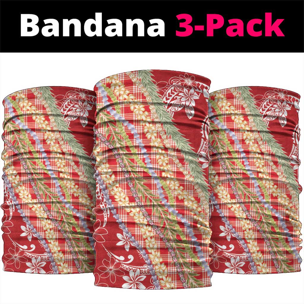 Red Palaka Hawaii Leis Neck Gaiter Hawaiian-plaid Elegant Tropical Vibes LT14 package One Size: 25*50cm Red - Polynesian Pride