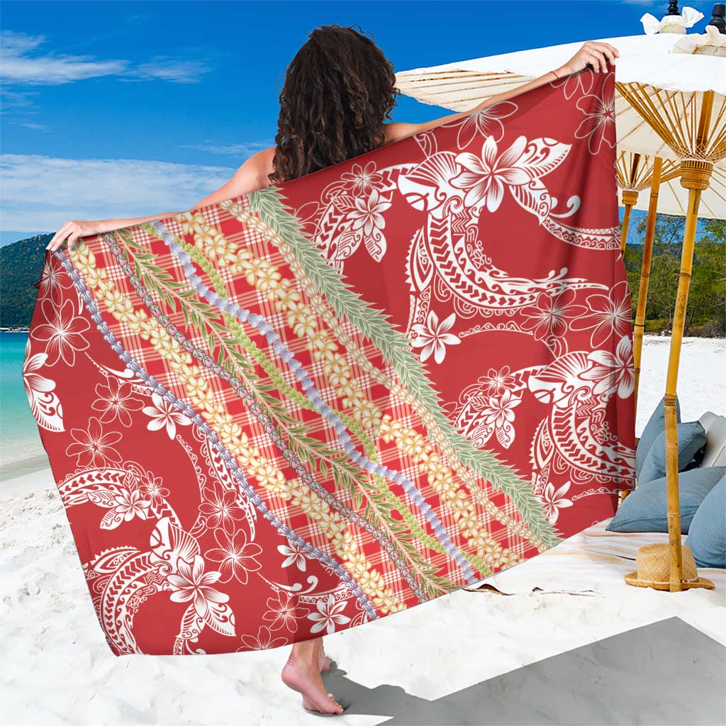 Red Palaka Hawaii Leis Sarong Hawaiian-plaid Elegant Tropical Vibes LT14 One Size 44 x 66 inches Red - Polynesian Pride