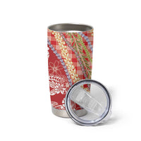 Red Palaka Hawaii Leis Tumbler Cup Hawaiian-plaid Elegant Tropical Vibes LT14 - Polynesian Pride