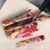 Red Palaka Hawaii Leis Umbrella Hawaiian-plaid Elegant Tropical Vibes LT14 - Polynesian Pride