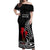 Personalised New Zealand Darts Off Shoulder Maxi Dress Aotearoa Maori Fern Bring It On LT14 Women Black - Polynesian Pride