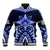 Tonga Tupou College And Queen Salote College Baseball Jacket Tongan Ngatu Pattern LT14 Unisex Blue - Polynesian Pride