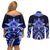 Tonga Tupou College And Queen Salote College Couples Matching Off Shoulder Short Dress and Long Sleeve Button Shirt Tongan Ngatu Pattern LT14 - Polynesian Pride