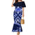 Tonga Tupou College And Queen Salote College Mermaid Dress Tongan Ngatu Pattern LT14 Women Blue - Polynesian Pride