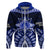 Tonga Tupou College And Queen Salote College Zip Hoodie Tongan Ngatu Pattern LT14 Zip Hoodie Blue - Polynesian Pride