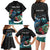 Personalised Valentine's Day New Zealand Family Matching Long Sleeve Bodycon Dress and Hawaiian Shirt Tui Bird Couple Kowhaiwhai Mix Pohutukawa