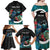 Personalised Valentine's Day New Zealand Family Matching Off Shoulder Maxi Dress and Hawaiian Shirt Tui Bird Couple Kowhaiwhai Mix Pohutukawa