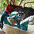 Personalised Valentine's Day New Zealand Quilt Tui Bird Couple Kowhaiwhai Mix Pohutukawa