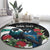 Personalised Valentine's Day New Zealand Round Carpet Tui Bird Couple Kowhaiwhai Mix Pohutukawa