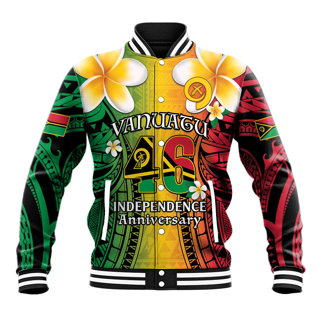 Vanuatu Independence Day Baseball Jacket Long God Yumi Stanap Happy 46th Anniversary LT14 Unisex Reggae - Polynesian Pride