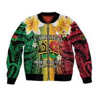 Vanuatu Independence Day Bomber Jacket Long God Yumi Stanap Happy 46th Anniversary LT14 Unisex Reggae - Polynesian Pride