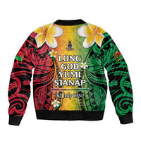 Vanuatu Independence Day Bomber Jacket Long God Yumi Stanap Happy 46th Anniversary LT14 - Polynesian Pride