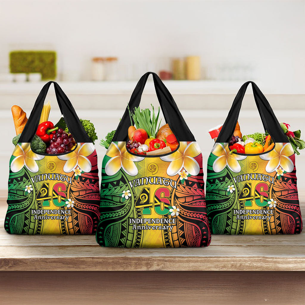 Vanuatu Independence Day Grocery Bag Long God Yumi Stanap Happy 46th Anniversary LT14 3-pack One Size Reggae - Polynesian Pride