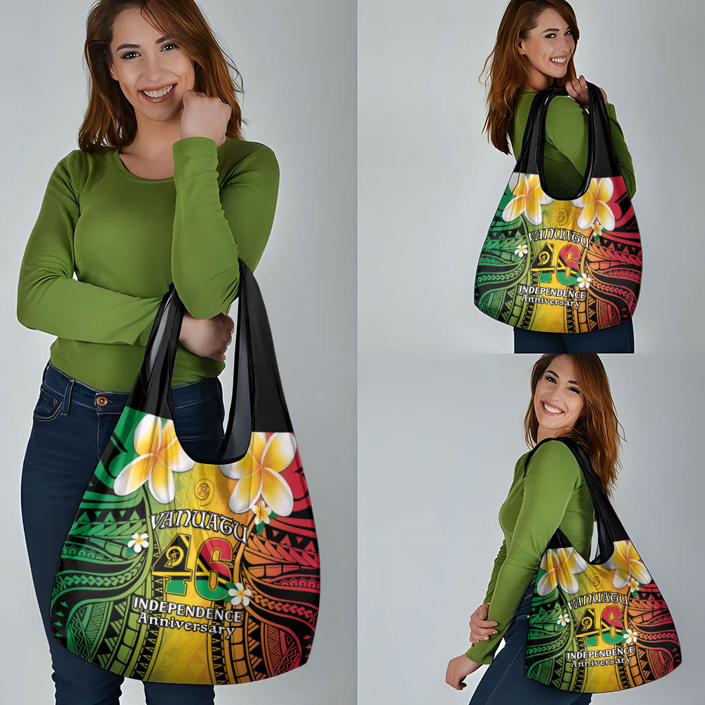 Vanuatu Independence Day Grocery Bag Long God Yumi Stanap Happy 46th Anniversary LT14 - Polynesian Pride