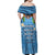 Fiji Day Family Matching Off Shoulder Maxi Dress and Hawaiian Shirt Happy 54 Years Of Independence Tapa Pattern Blue