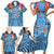 Fiji Day Family Matching Short Sleeve Bodycon Dress and Hawaiian Shirt Happy 54 Years Of Independence Tapa Pattern Blue