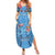 Fiji Day Family Matching Summer Maxi Dress and Hawaiian Shirt Happy 54 Years Of Independence Tapa Pattern Blue