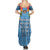 Fiji Day Family Matching Summer Maxi Dress and Hawaiian Shirt Happy 54 Years Of Independence Tapa Pattern Blue