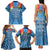 Fiji Day Family Matching Tank Maxi Dress and Hawaiian Shirt Happy 54 Years Of Independence Tapa Pattern Blue