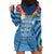 Fiji Day Hoodie Dress Happy 54 Years Of Independence Tapa Pattern Blue