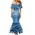 Fiji Day Mermaid Dress Happy 54 Years Of Independence Tapa Pattern Blue