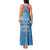 Fiji Day Tank Maxi Dress Happy 54 Years Of Independence Tapa Pattern Blue