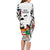 Fiji Day Family Matching Long Sleeve Bodycon Dress and Hawaiian Shirt Happy 54 Years Of Independence Tapa Pattern White