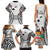 Fiji Day Family Matching Tank Maxi Dress and Hawaiian Shirt Happy 54 Years Of Independence Tapa Pattern White