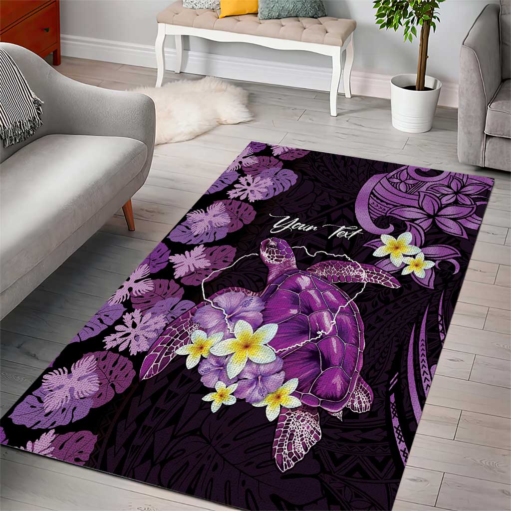 Personalised Aloha Hawaii Kauai Island Area Rug Garden Isle Map Sea Turtle Plumeria LT14 - Polynesian Pride