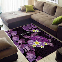 Personalised Aloha Hawaii Kauai Island Area Rug Garden Isle Map Sea Turtle Plumeria LT14 - Polynesian Pride