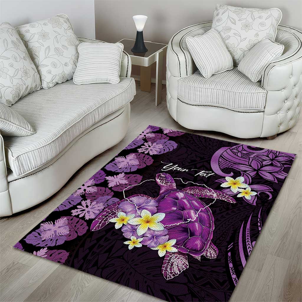 Personalised Aloha Hawaii Kauai Island Area Rug Garden Isle Map Sea Turtle Plumeria LT14 - Polynesian Pride