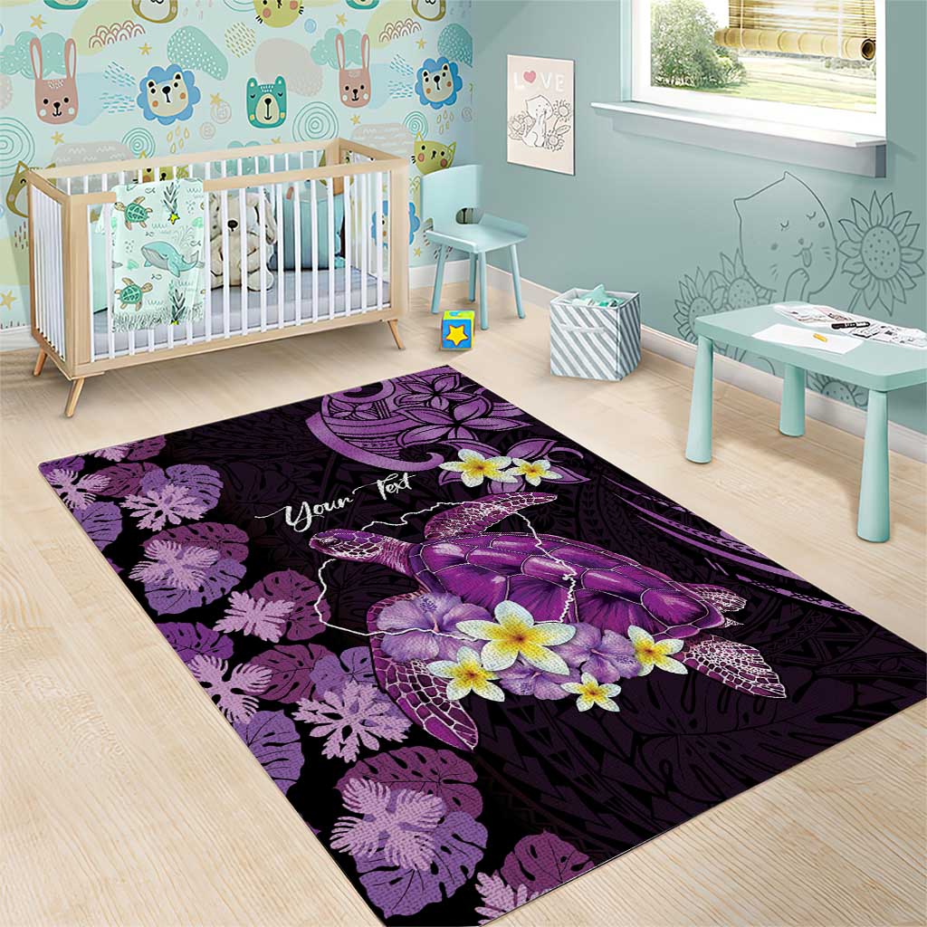 Personalised Aloha Hawaii Kauai Island Area Rug Garden Isle Map Sea Turtle Plumeria LT14 - Polynesian Pride