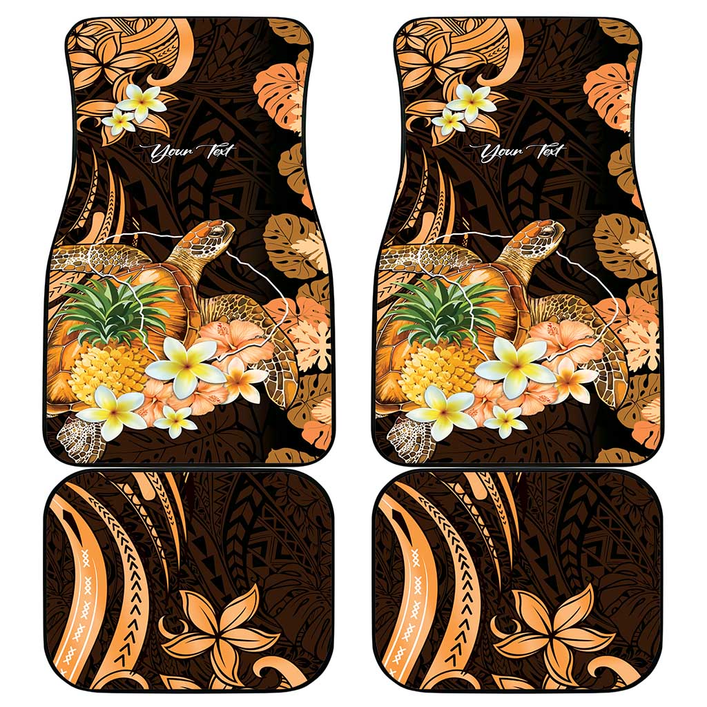 Personalised Aloha Hawaii Lanai Island Car Mats Pineapple Isle Map Sea Turtle Plumeria LT14 - Polynesian Pride