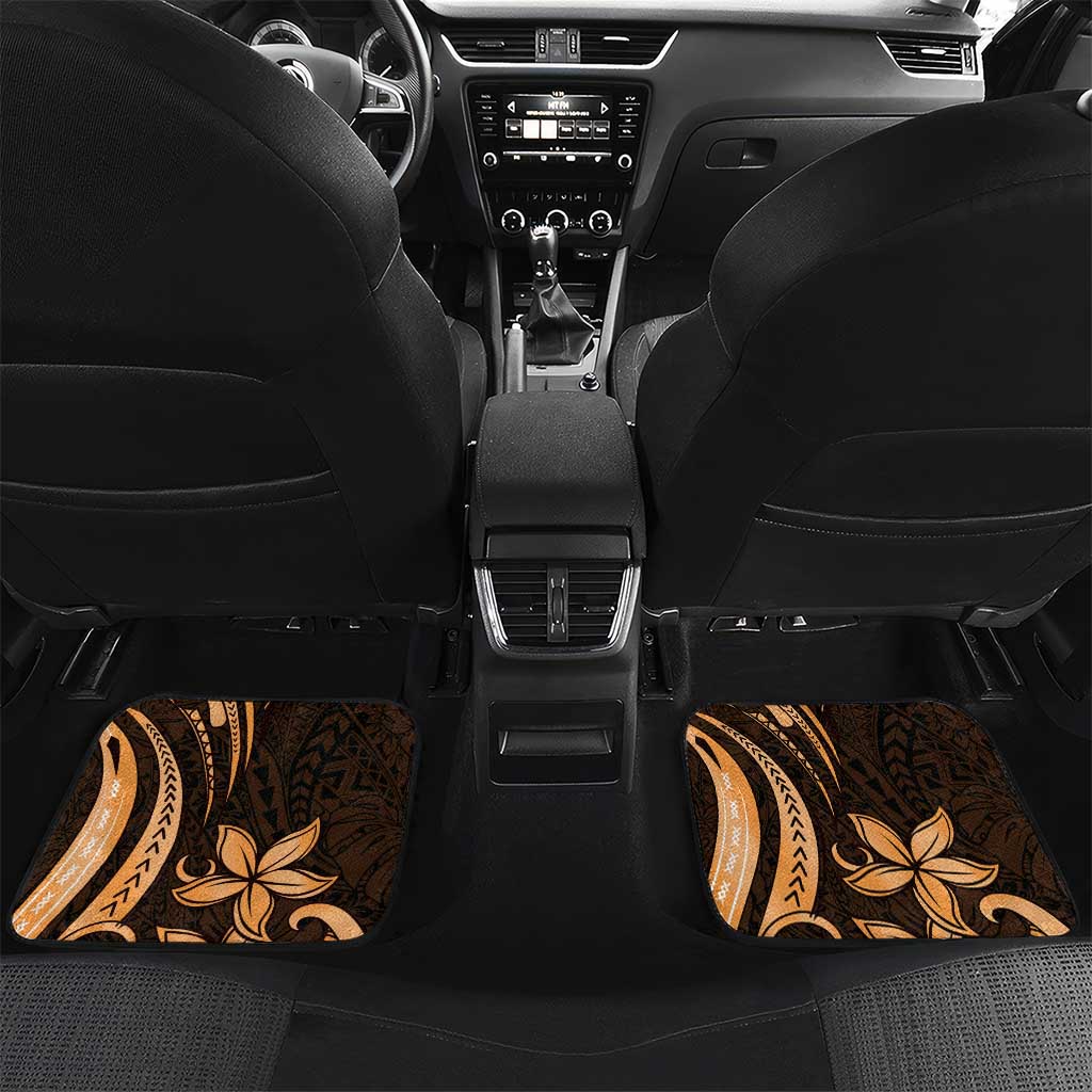 Personalised Aloha Hawaii Lanai Island Car Mats Pineapple Isle Map Sea Turtle Plumeria LT14 Set 2pcs - Back Orange - Polynesian Pride